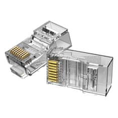 Vention rj45 cat.5e utp modularni vtič vention idbr0-100 transparenten pakiranje 100 kosov.