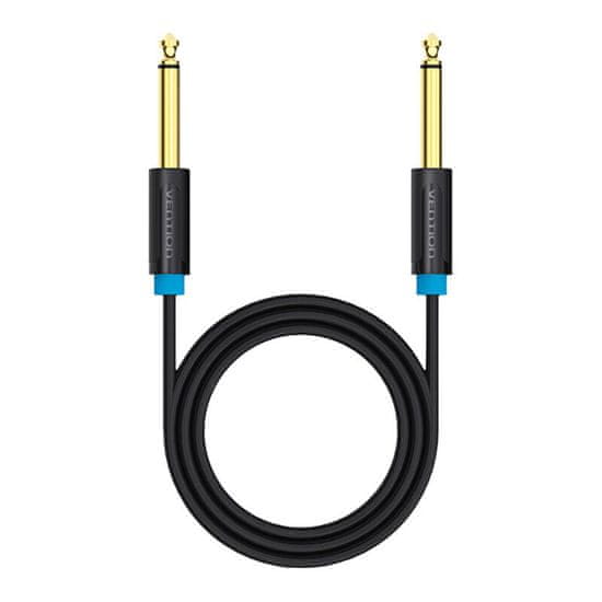 Vention Zvočni kabel TS 6,35 mm BAABD 0,5 m, črn