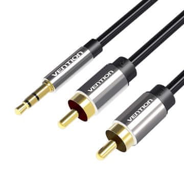 Vention Avdio kabel 3,5 mm moški na 2x RCA moški Vention BCFBH 2 m črn