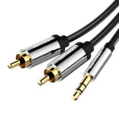 Vention avdio kabel 3,5 mm moški do 2x rca moški 3 m vention bcfbi črn