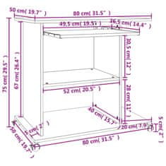 Vidaxl Računalniška miza črna 80x50x75 cm iverna plošča