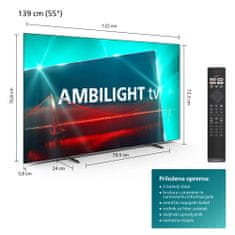55OLED718/12 4K UHD OLED televizor, AMBILIGHT tv , Google TV, 120 Hz