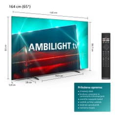 65OLED718/12 4K UHD OLED televizor, AMBILIGHT tv , Google TV, 120 Hz
