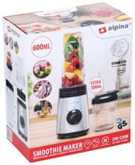 Alpina Smoothie mešalnik iz nerjavečega jekla + dve steklenici 320W ED-247354