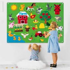 Mormark Sestavljanka za učenje, Nalepke iz Filca, za Otroke, Montessori (Kmetija, 30x Nalepk + Podloga) | FELTLAND