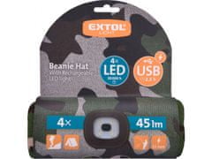 Extol Light kapa z naglavno svetilko 4x45lm, USB polnjenje, kamuflaža, univerzalna velikost