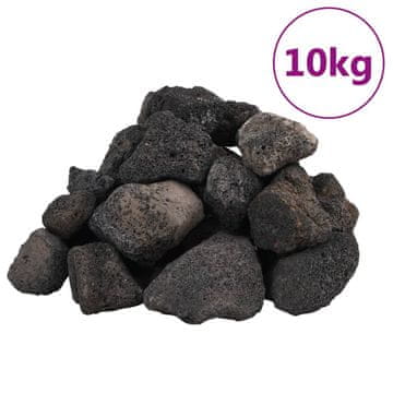 Vidaxl Vulkanski kamen 10 kg črn 5-8 cm