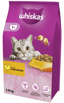 shumee Whiskas suha hrana za odrasle mačke s piščancem 3,8 kg