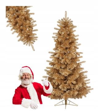shumee Umetno božično drevo iz zlate smreke s stojalom 210 cm