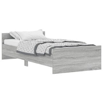 Vidaxl Posteljni okvir siva sonoma 100x200 cm inženirski les