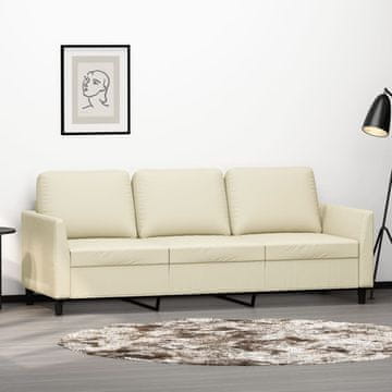 Vidaxl vidaXL Trosed, kremne barve, 180 cm, umetno usnje