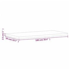 Vidaxl Kopalniški pult 100x50x2,5 cm trdna bukovina