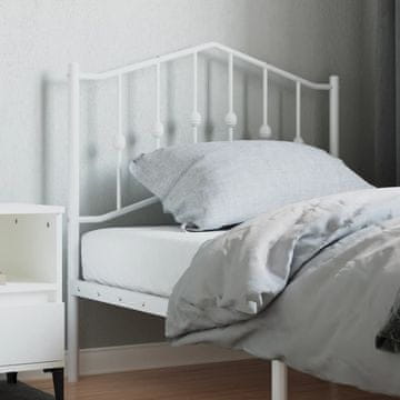 Vidaxl vidaXL Kovinsko vzglavje postelje belo 90 cm
