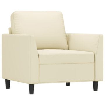 Vidaxl Fotelj krem 60 cm umetno usnje