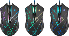 Defender Forced GM-020L RGB črna gaming miška + igralna podloga