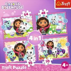 Trefl Puzzle Gábinina čarobna hiša 4 v 1 (35,48,54,70 kosov)