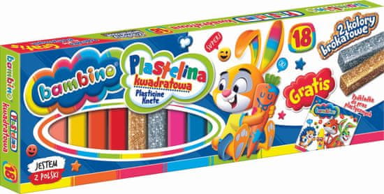 shumee Bambino kvadratni plastelin, 18 barv