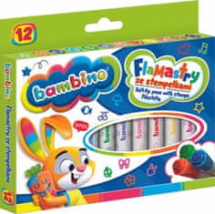 WOWO Markerji za štampiljke BAMBINO - BAMBINO markerji s štampiljkami - set 12 barv
