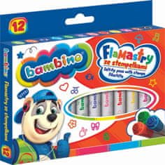WOWO Markerji za štampiljke BAMBINO - BAMBINO markerji s štampiljkami - set 12 barv