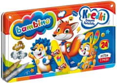 WOWO Bambino barvice 24 barv - BAMBINO barvice v kovinski škatli, 24 barv
