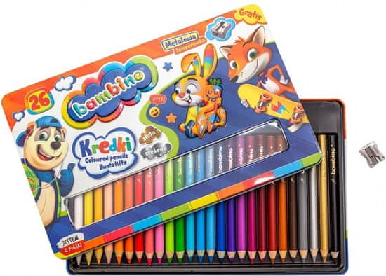 WOWO BAMBINO barvice v lesenem okvirju - BAMBINO barvice v lesenem okvirju s kovinsko škatlo