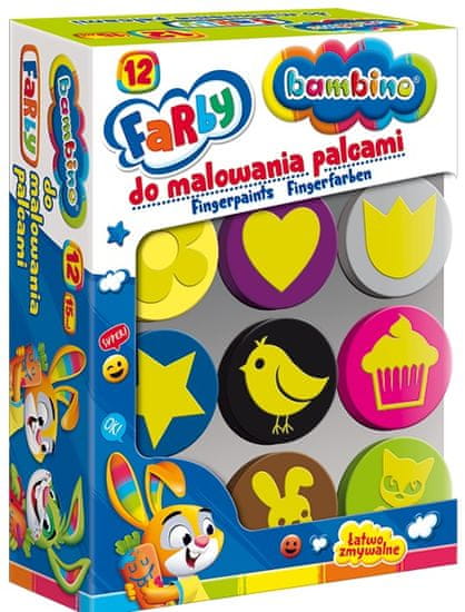 WOWO Prstne barve BAMBINO - Set 12 prstnih barv