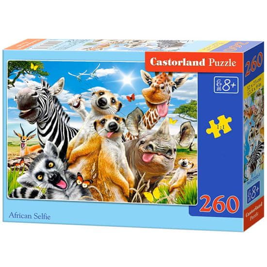 WOWO African Selfie Puzzle Castorland - sestavljanka z afriškimi živalmi, 260 kosov, za otroke 8+ let