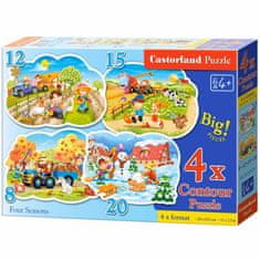 WOWO Sestavljanka 4v1 Štirje letni časi - Castorland Sestavljanka Štirje letni časi 4v1 za 4+ leta