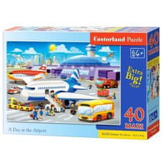 WOWO Maxi Puzzle za otroke - CASTORLAND Maxi Puzzle - Dan na letališču, 40 kosov za otroke 4+