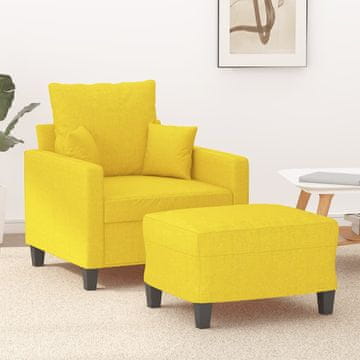 Vidaxl vidaXL Fotelj z podnožjem svetlo rumen 60 cm blago