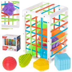 WOWO Sensory Cube Puzzle - Fleksibilna Sensory Cube - Shape Sorter Puzzle s pravokotnim vložkom