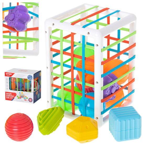 WOWO Sensory Cube Puzzle - Fleksibilna Sensory Cube - Shape Sorter Puzzle s pravokotnim vložkom