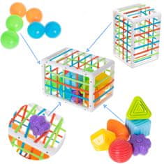 WOWO Sensory Cube Puzzle - Fleksibilna Sensory Cube - Shape Sorter Puzzle s pravokotnim vložkom