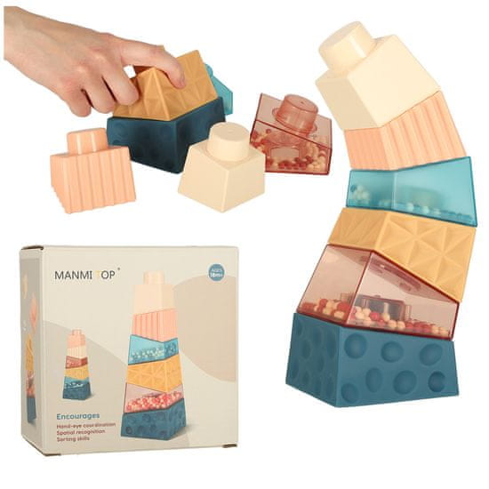 shumee Izobraževalni stolp senzorične kocke piramida sestavljanka Montessori
