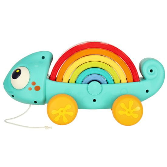 WOWO Montessori Puzzle Chameleon - Montessori Chameleon Pull Puzzle sortirne kocke