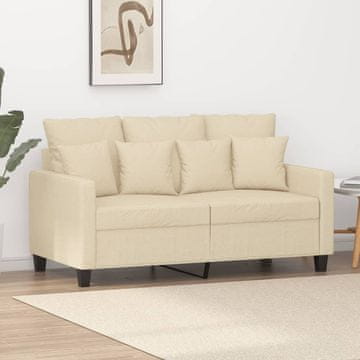 Vidaxl vidaXL Dvosed, kremne barve, 120 cm, oblazinjen s tkanino
