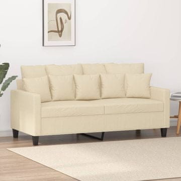 Vidaxl vidaXL Dvosed, kremne barve, 140 cm, oblazinjen s tkanino