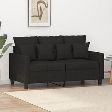 Vidaxl vidaXL Dvosed, črne barve, 120 cm, oblazinjen s tkanino