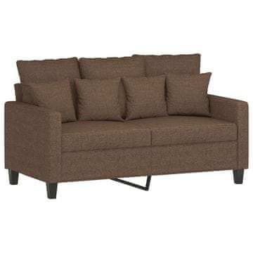 Vidaxl Kavč dvosed rjav 120 cm blago