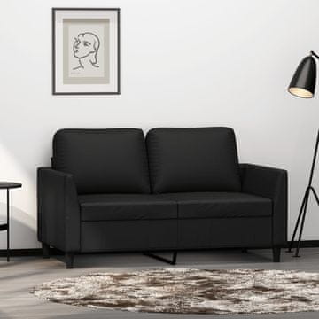 Vidaxl vidaXL Dvosed, črna, 120 cm, umetno usnje