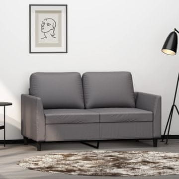 Vidaxl vidaXL Dvosed, siv, 120 cm, umetno usnje