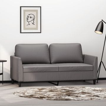 Vidaxl vidaXL Dvosed, siv, 140 cm, umetno usnje