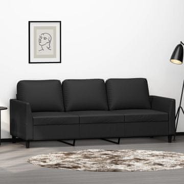 Vidaxl vidaXL Trosed, črn, 180 cm, oblazinjen z umetnim usnjem