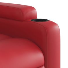 Vidaxl Električni naslanjač rdeče umetno usnje