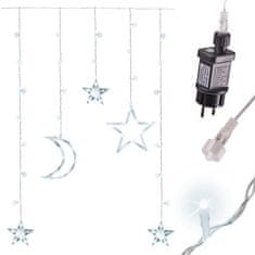 WOWO LED viseče svetilke Moon Stars - 2,5 m 138 LED, hladno bela