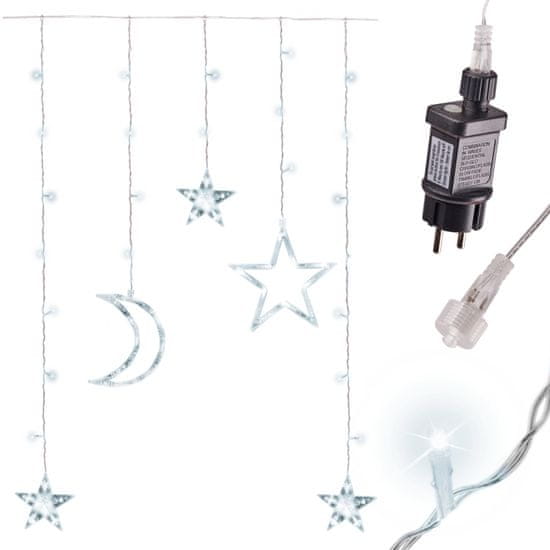 WOWO LED viseče svetilke Moon Stars - 2,5 m 138 LED, hladno bela