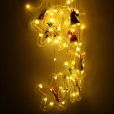 WOWO LED viseče luči s figuricami - božične LED viseče luči s figuricami, 3 m, 125 LED, 10 žarnic, topla bela, električno napajanje