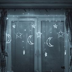 WOWO LED viseče svetilke Moon Stars - 2,5 m 138 LED, hladno bela