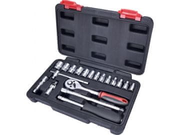 Extol Premium Vtična glava, nastavljeno 19ks, 1/4", CrV