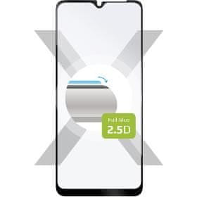 FIXED Zaščitni pokrov iz kaljenega stekla za Samsung Galaxy A12, lepljiv čez celoten zaslon, črn